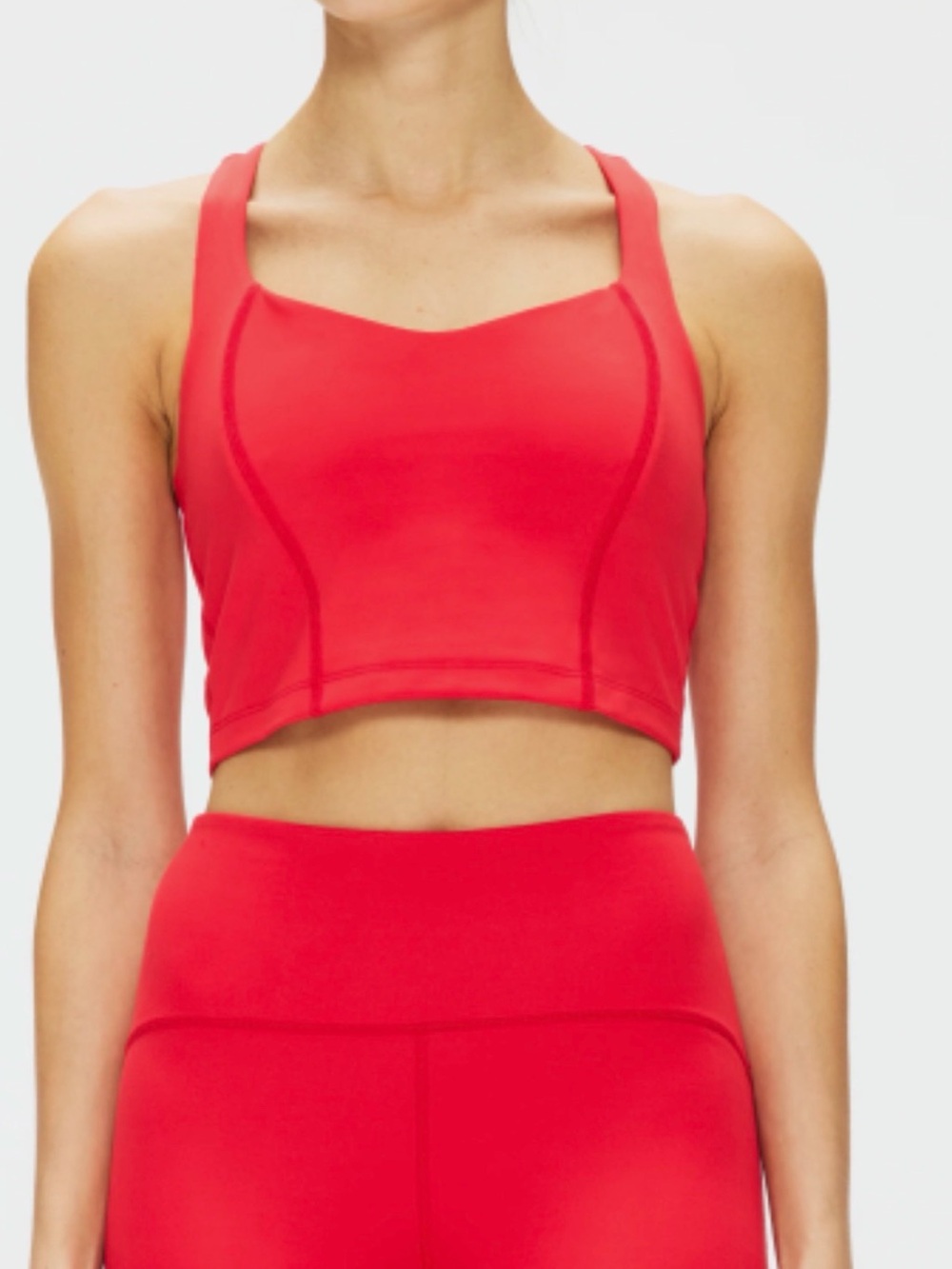 Beyond Yoga Red Racerback Longline Sports Bra